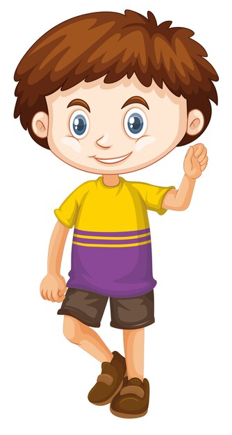 Lindo niño sonriente feliz aislado en blanco