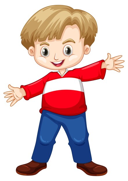 Lindo niño sonriente y feliz aislado en un fondo blanco