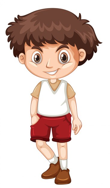 Lindo niño sonriente feliz aislado sobre fondo blanco.