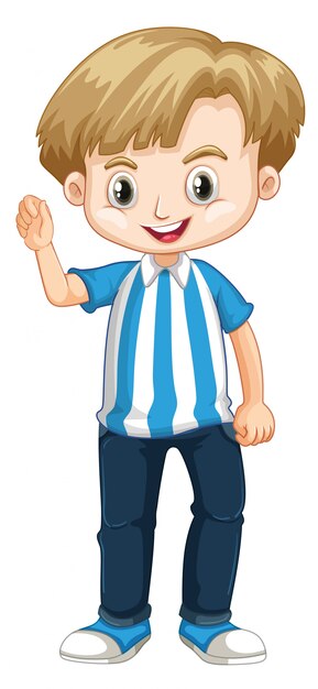 Lindo niño sonriente feliz aislado