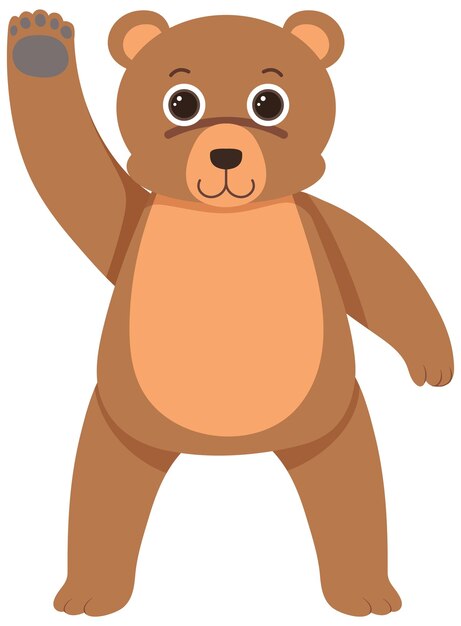 Lindo oso en estilo de dibujos animados plana