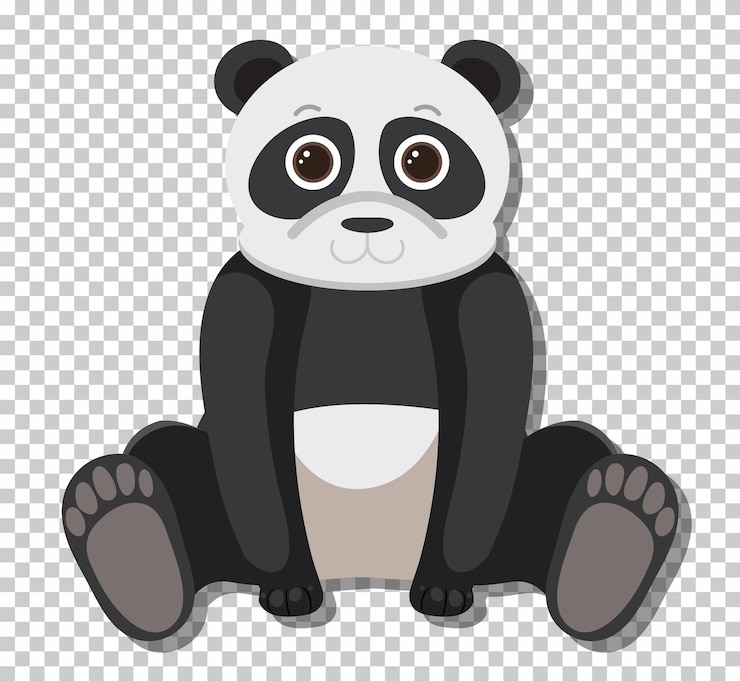 Vector gratuito el lindo oso panda en estilo de dibujos animados