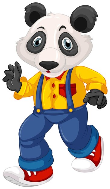 Lindo oso en pose humana aislado