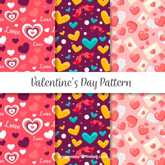 Lindo pack de patrones para san valentin
