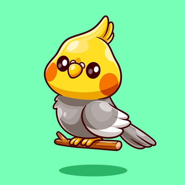 Lindo pájaro cocodrilo en la rama icono vectorial de dibujos animados Ilustración icono de naturaleza animal aislado plano