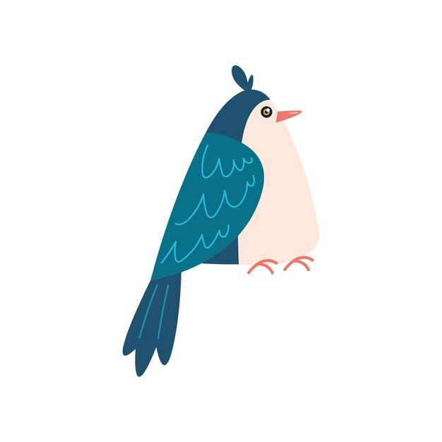 Lindo pájaro de dibujos animados con pico