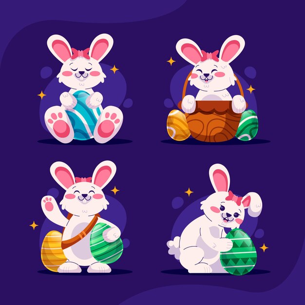 Lindo paquete de conejito de pascua