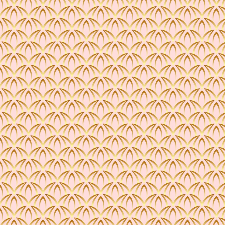 Vector gratuito lindo patrón de arte de oro rosa