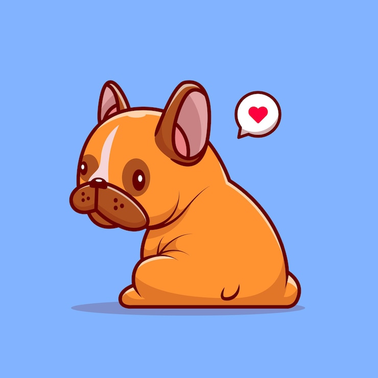 Vector gratuito lindo perro pug sentado en azul