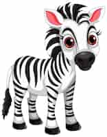 Vector gratuito el lindo personaje animal de dibujos animados zebra