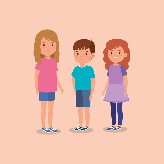 Lindo personaje de avatar de niños pequeños