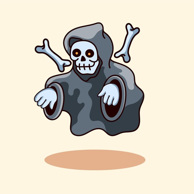 Lindo personaje de calavera con estilo moderno.