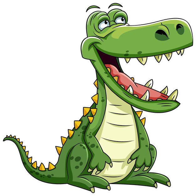 Lindo personaje de dibujos animados de cocodrilo