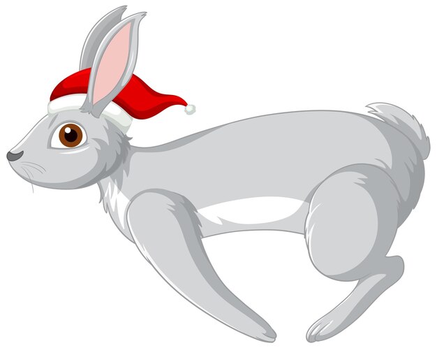 Lindo personaje de dibujos animados de conejo gris