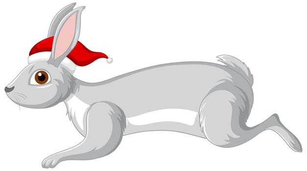 Lindo personaje de dibujos animados de conejo gris