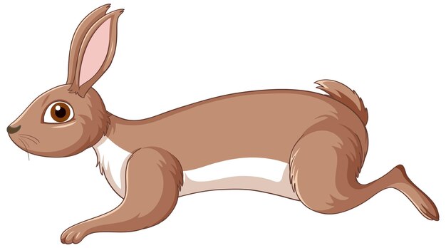 Lindo personaje de dibujos animados de conejo marrón