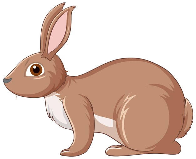 Lindo personaje de dibujos animados de conejo marrón