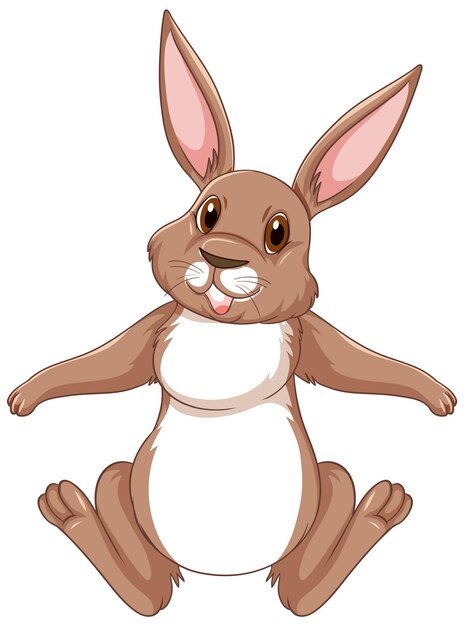 Lindo personaje de dibujos animados de conejo marrón