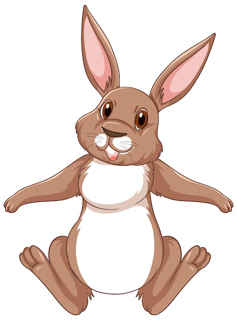 Lindo personaje de dibujos animados de conejo marrón