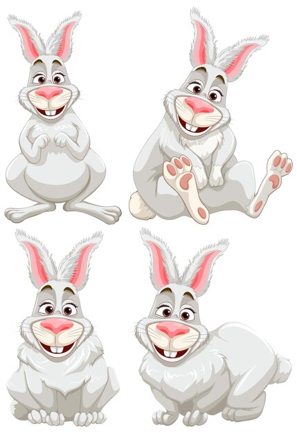 Lindo personaje de dibujos animados de conejo