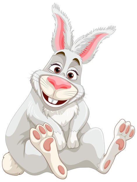 Lindo personaje de dibujos animados de conejo
