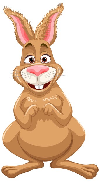 Lindo personaje de dibujos animados de conejo