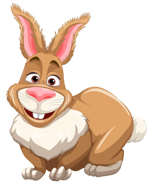 Lindo personaje de dibujos animados de conejo