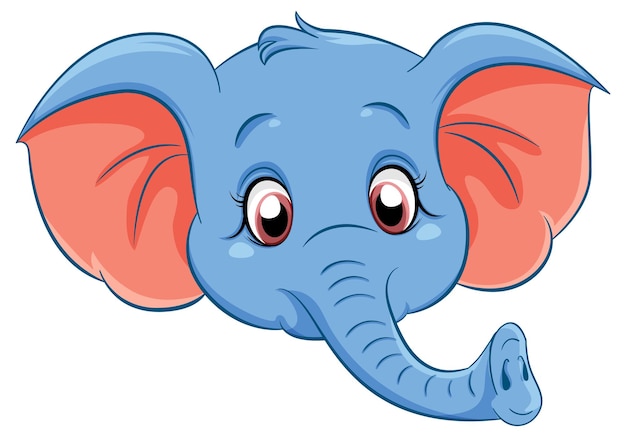 Vector gratuito el lindo personaje de dibujos animados del elefante