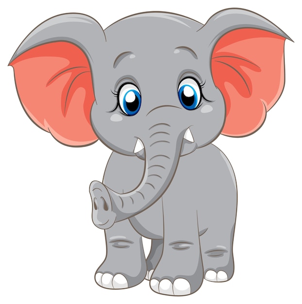 Lindo personaje de dibujos animados de elefante