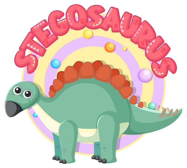 Vector gratuito lindo personaje de dibujos animados de estegosaurio