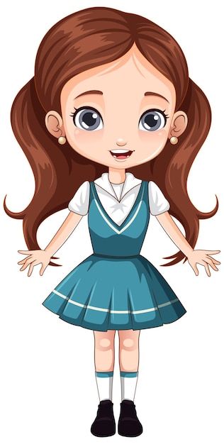 Lindo personaje de dibujos animados de estudiante