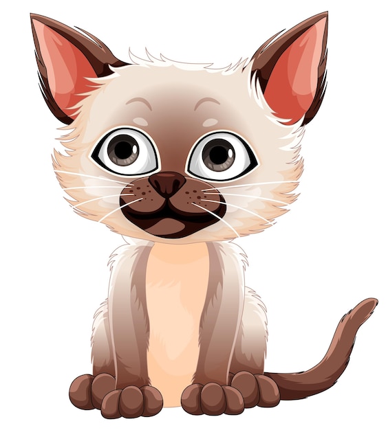 Vector gratuito lindo personaje de dibujos animados de gato