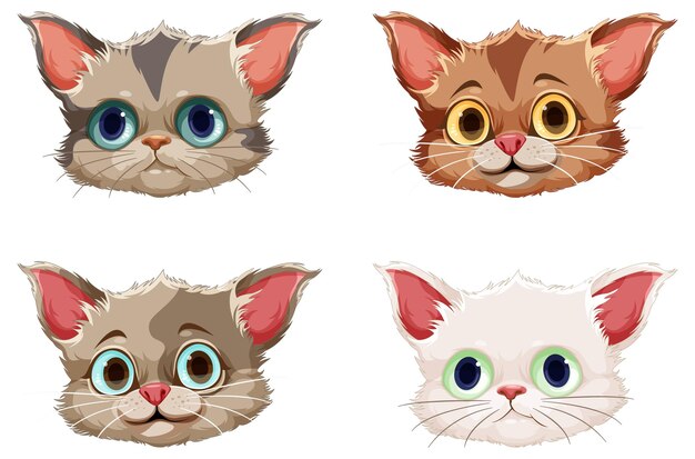 Lindo personaje de dibujos animados de gato