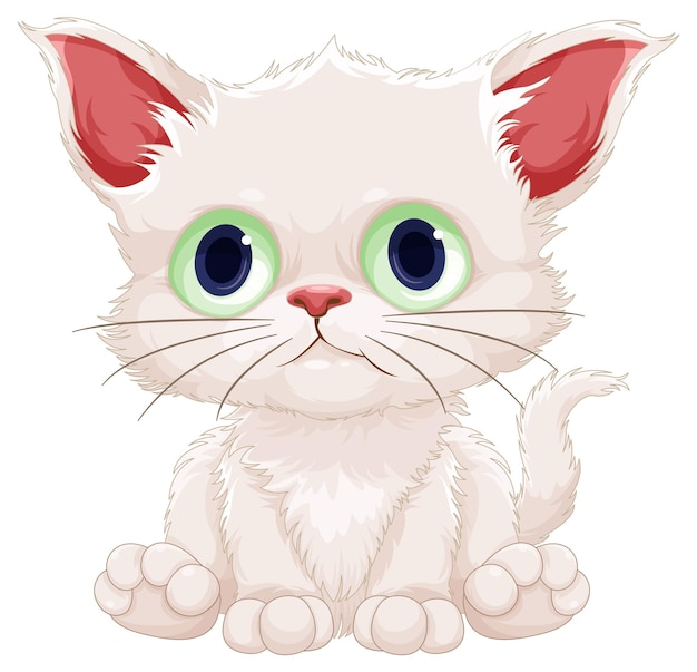 Lindo personaje de dibujos animados de gato