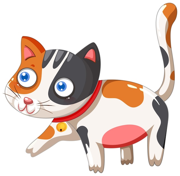 Lindo personaje de dibujos animados de gato