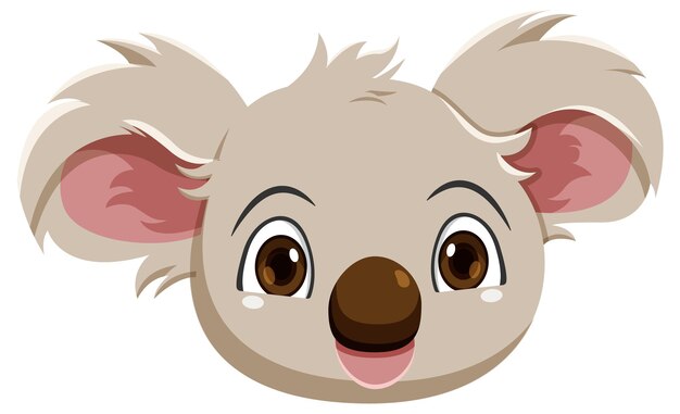 Lindo personaje de dibujos animados de koala aislado