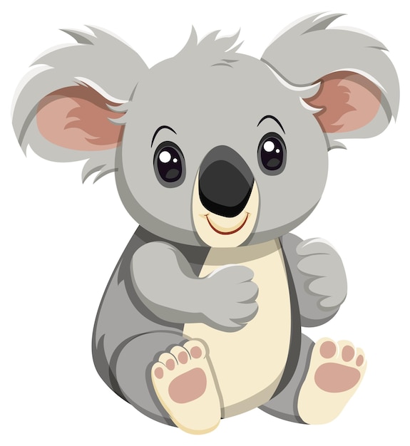 Lindo personaje de dibujos animados de koala aislado