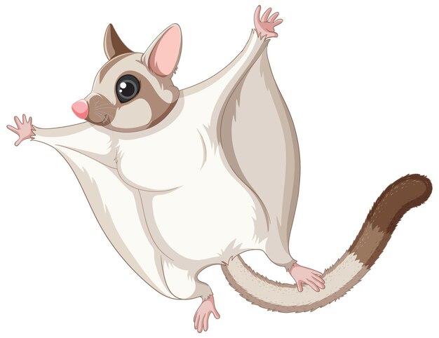 Un lindo personaje de dibujos animados lindo planeador del azúcar
