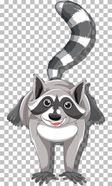 Lindo personaje de dibujos animados de mapache