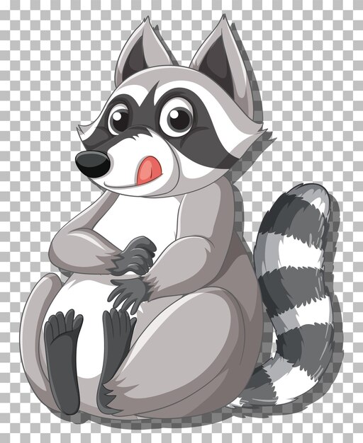 Lindo personaje de dibujos animados de mapache