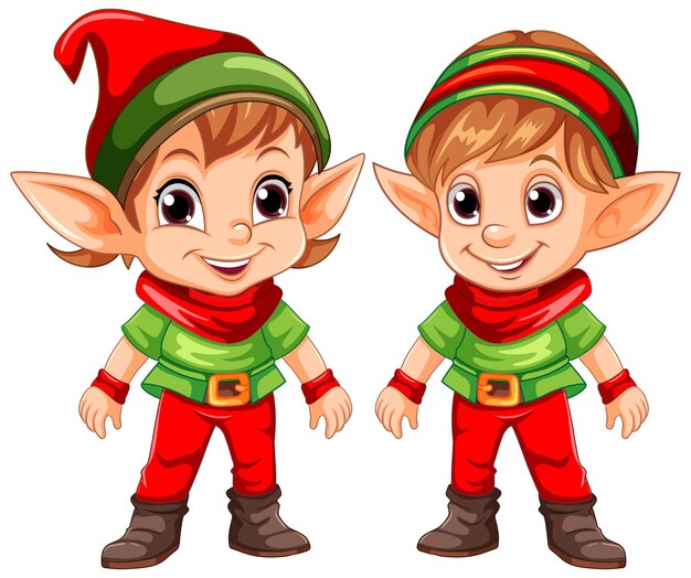 El lindo personaje de dibujos animados de Navidad