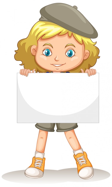 Vector gratuito lindo personaje de dibujos animados de niña