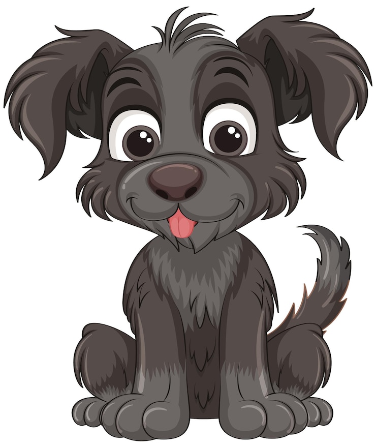 Vector gratuito lindo personaje de dibujos animados de perro sentado