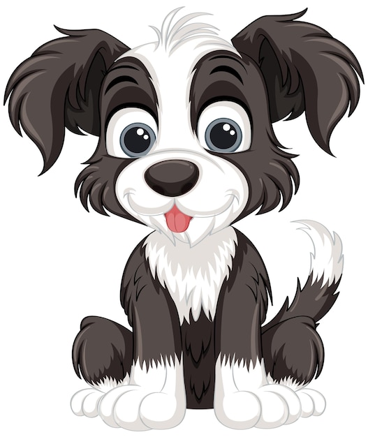 Vector gratuito lindo personaje de dibujos animados de perro sentado