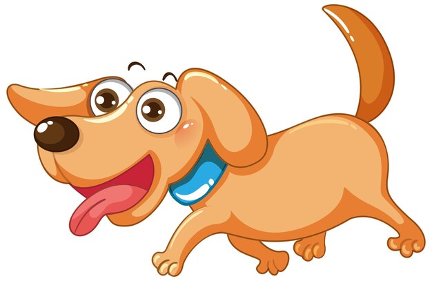 Lindo personaje de dibujos animados de perro simple