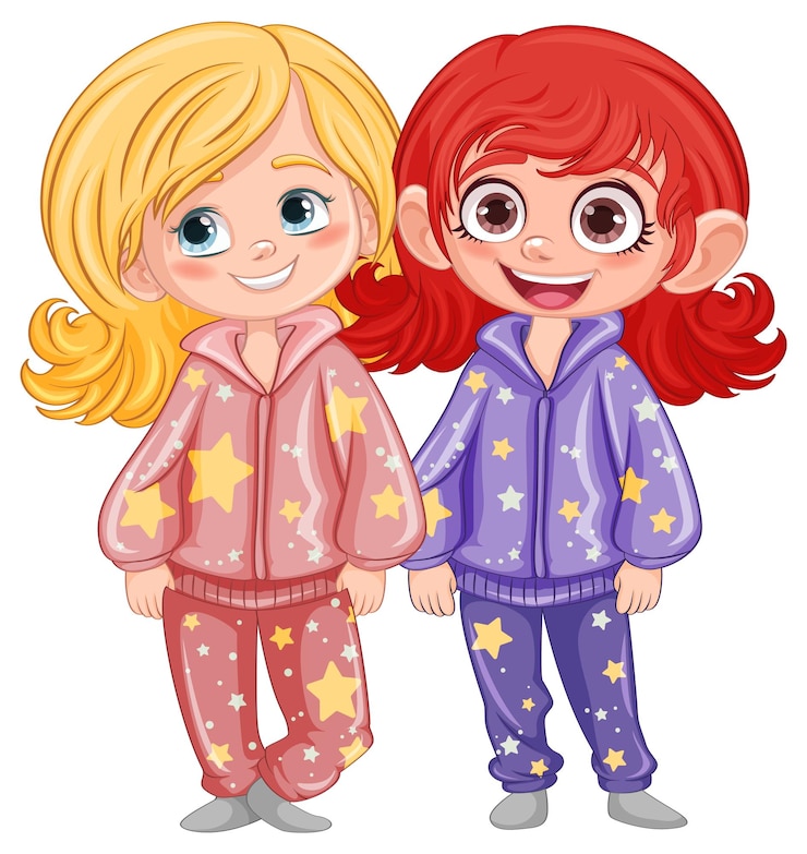 Vector gratuito lindo personaje de dibujos animados en pijama