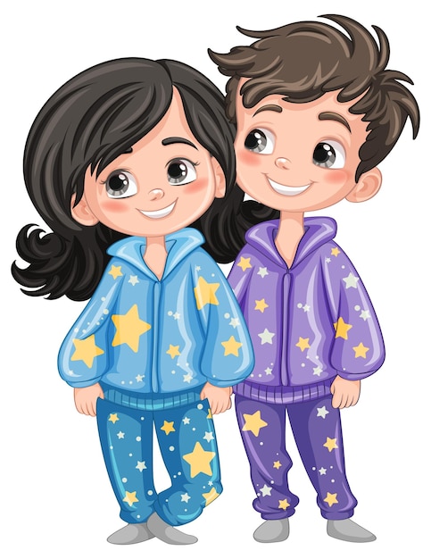 Vector gratuito lindo personaje de dibujos animados en pijama