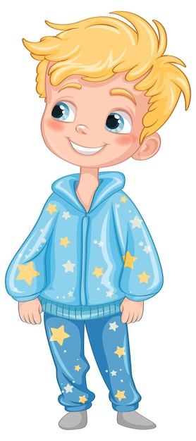 Un lindo personaje de dibujos animados en pijama.