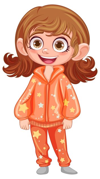 Un lindo personaje de dibujos animados en pijama.