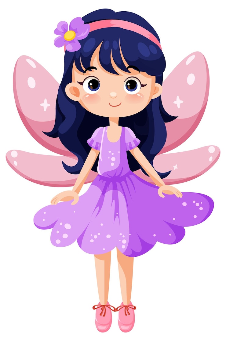 Vector gratuito el lindo personaje de dibujos animados de la princesa hada